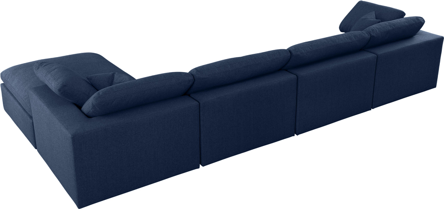 Serene Navy Linen Fabric Deluxe Cloud Modular Sectional - Royal Furniture & Gifts (MI) - Multi Location