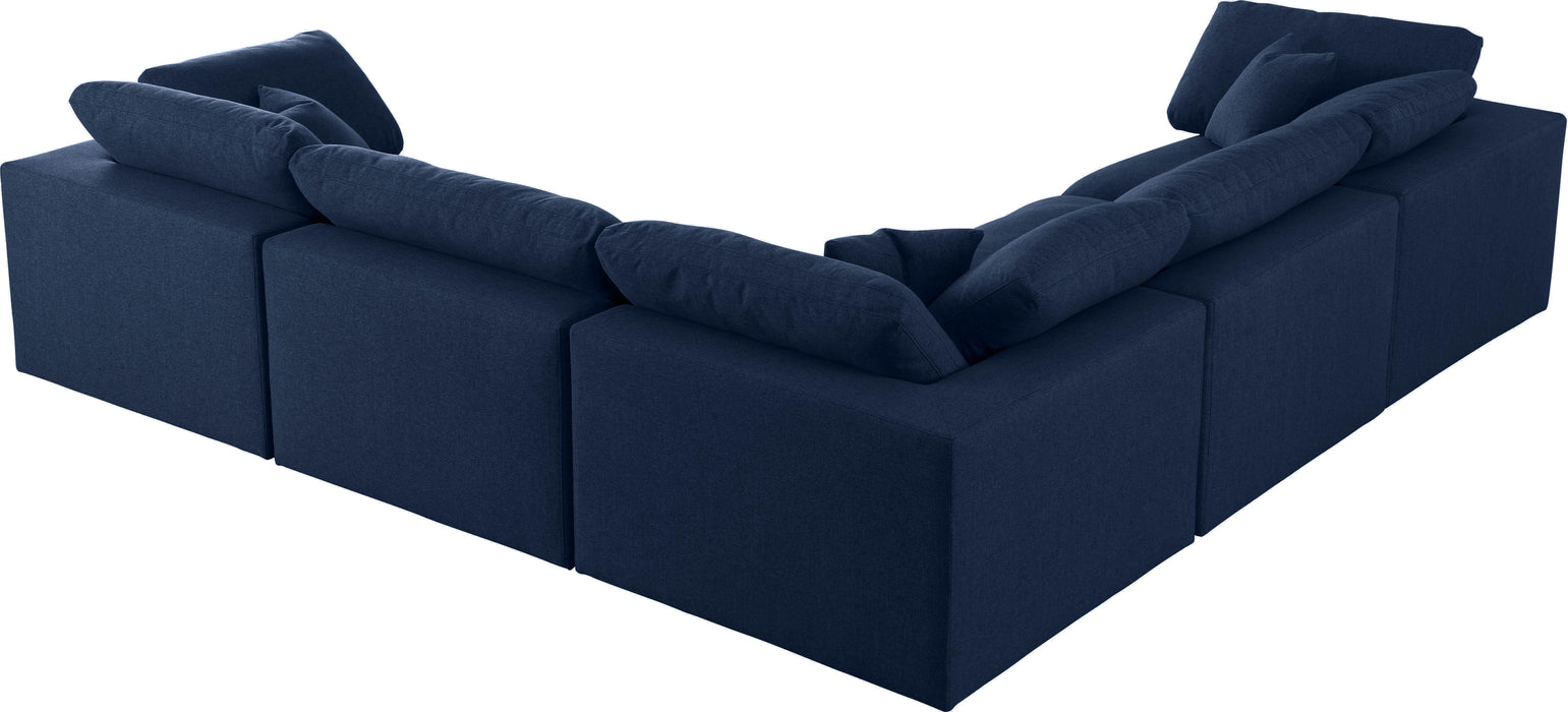 Serene Navy Linen Fabric Deluxe Cloud Modular Sectional - Royal Furniture & Gifts (MI) - Multi Location