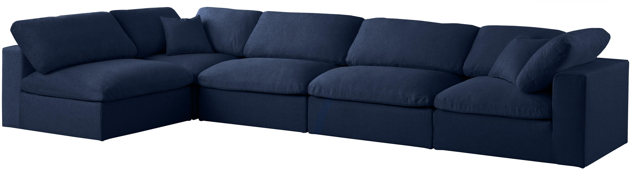 Serene Navy Linen Fabric Deluxe Cloud Modular Sectional - Royal Furniture & Gifts (MI) - Multi Location