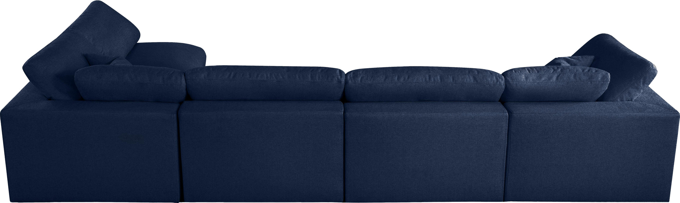 Serene Navy Linen Fabric Deluxe Cloud Modular Sectional - Royal Furniture & Gifts (MI) - Multi Location
