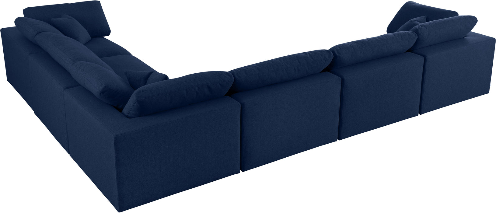 Serene Navy Linen Fabric Deluxe Cloud Modular Sectional - Royal Furniture & Gifts (MI) - Multi Location