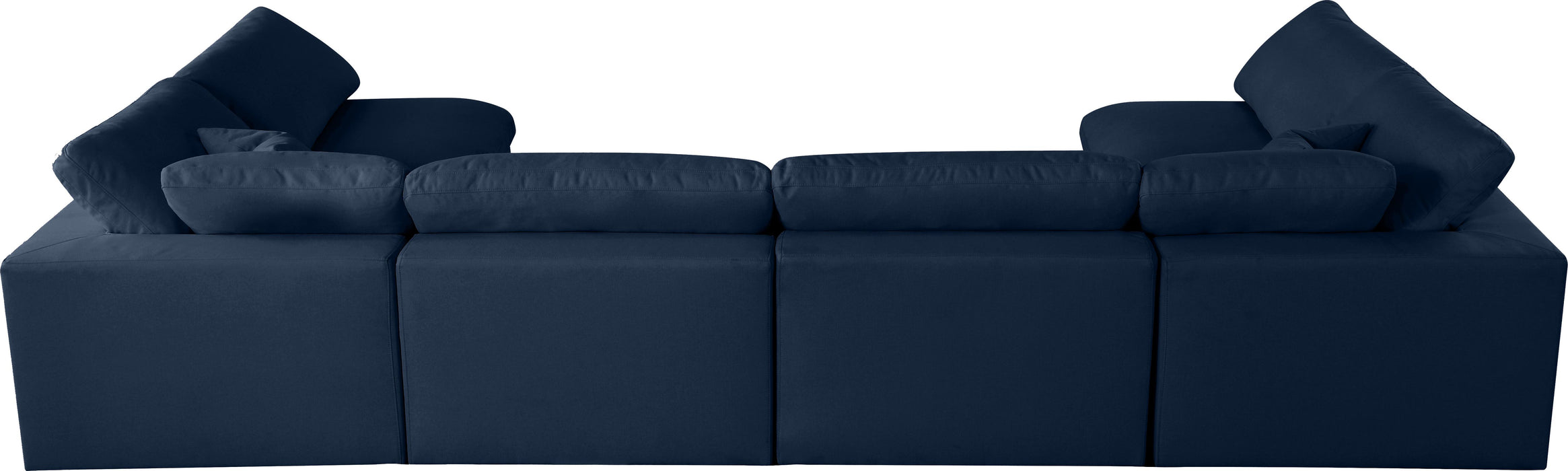 Serene Navy Linen Fabric Deluxe Cloud Modular Sectional - Royal Furniture & Gifts (MI) - Multi Location