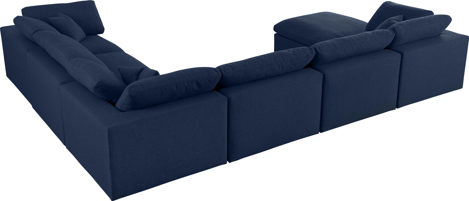 Serene Navy Linen Fabric Deluxe Cloud Modular Sectional - Royal Furniture & Gifts (MI) - Multi Location