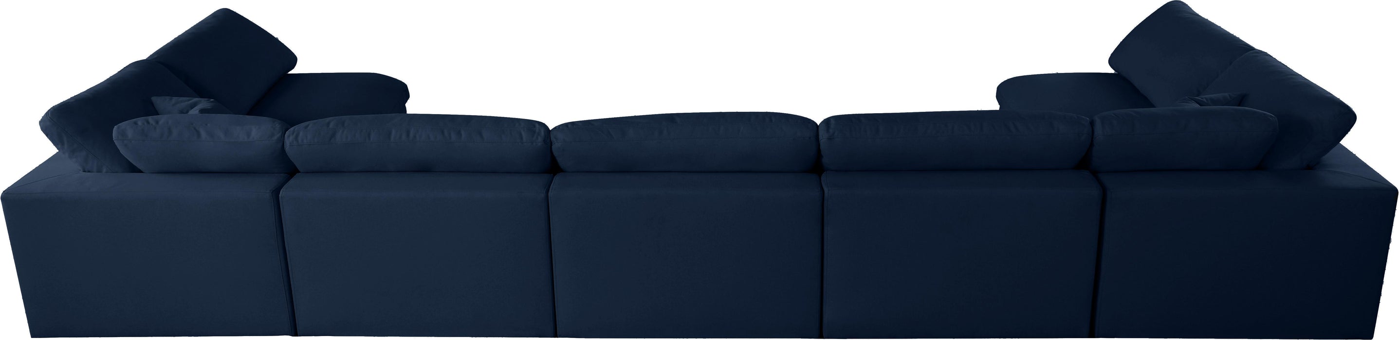 Serene Navy Linen Fabric Deluxe Cloud Modular Sectional - Royal Furniture & Gifts (MI) - Multi Location
