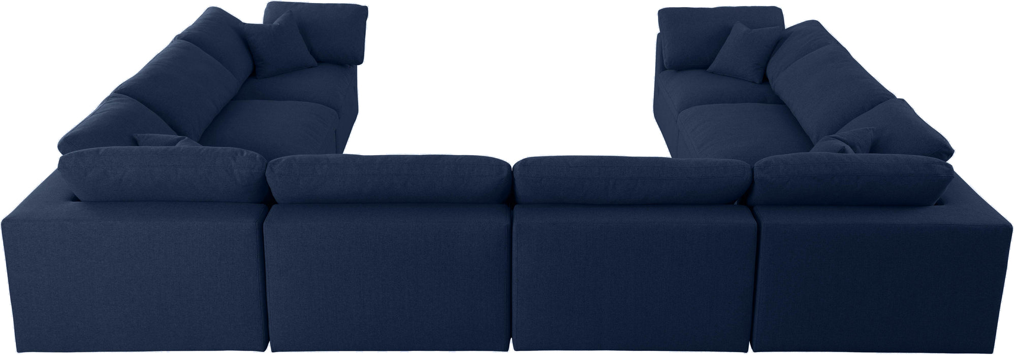 Serene Navy Linen Fabric Deluxe Cloud Modular Sectional - Royal Furniture & Gifts (MI) - Multi Location