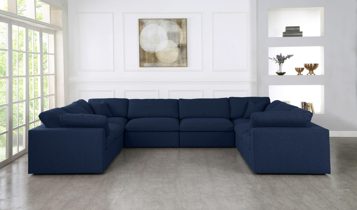 Serene Navy Linen Fabric Deluxe Cloud Modular Sectional - Royal Furniture & Gifts (MI) - Multi Location