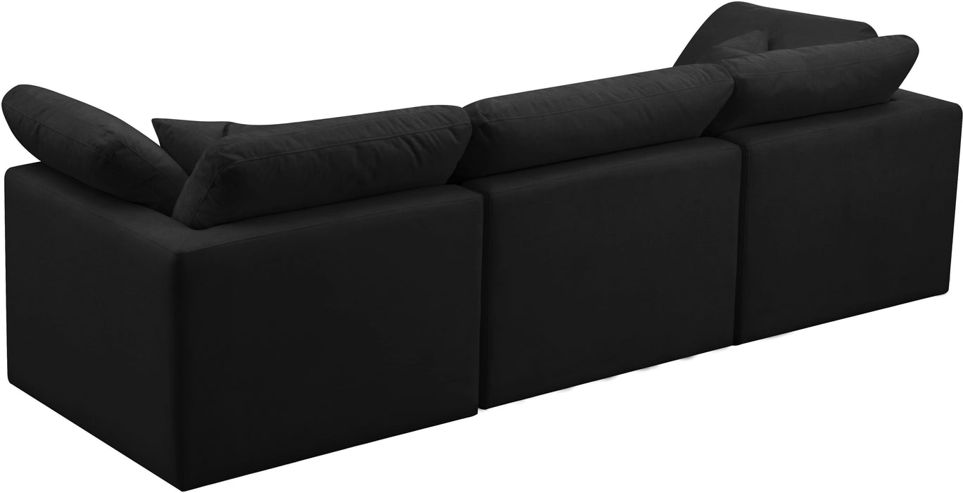 Plush Black Velvet Standard Cloud Modular Sofa - Royal Furniture & Gifts (MI) - Multi Location