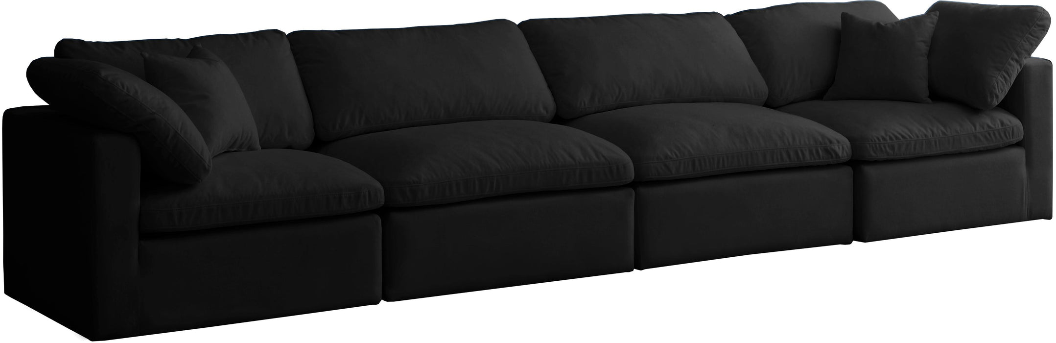 Plush Black Velvet Standard Cloud Modular Sofa - Royal Furniture & Gifts (MI) - Multi Location