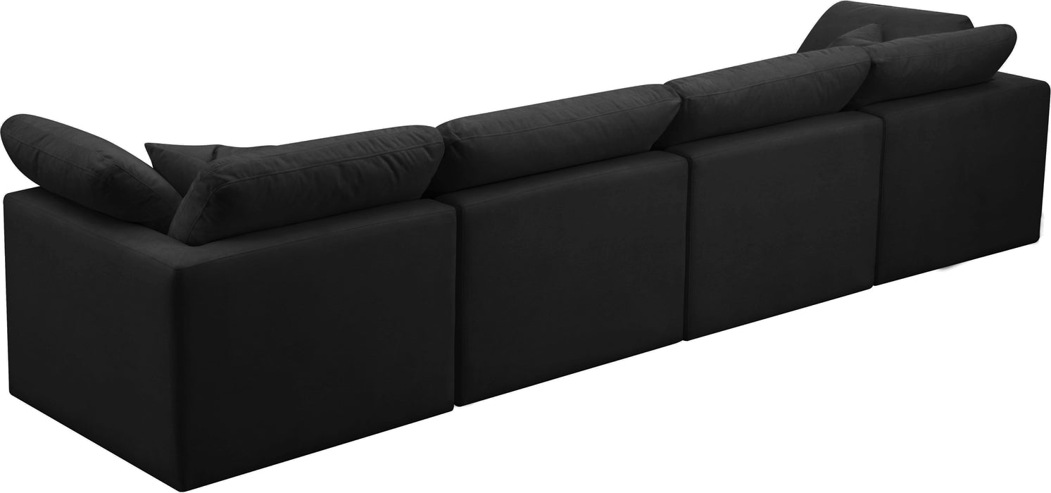 Plush Black Velvet Standard Cloud Modular Sofa - Royal Furniture & Gifts (MI) - Multi Location