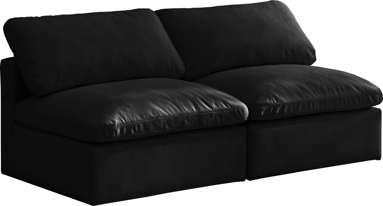 Plush Black Velvet Standard Cloud Modular Sofa - Royal Furniture & Gifts (MI) - Multi Location