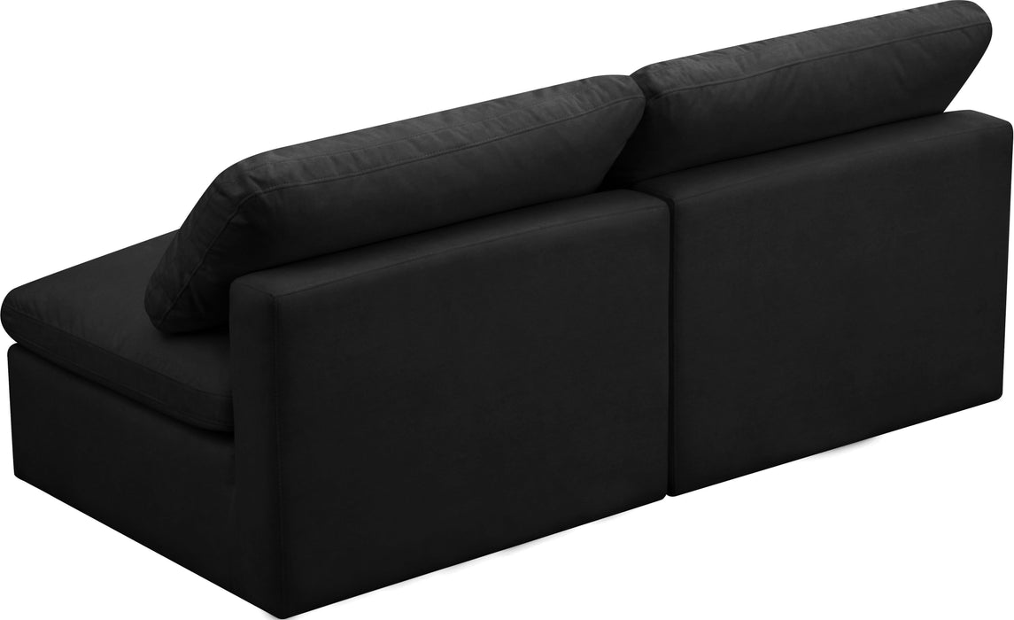 Plush Black Velvet Standard Cloud Modular Sofa - Royal Furniture & Gifts (MI) - Multi Location