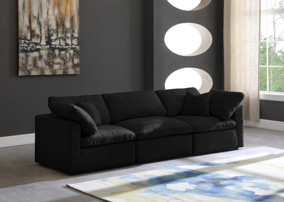 Plush Black Velvet Standard Cloud Modular Sofa - Royal Furniture & Gifts (MI) - Multi Location