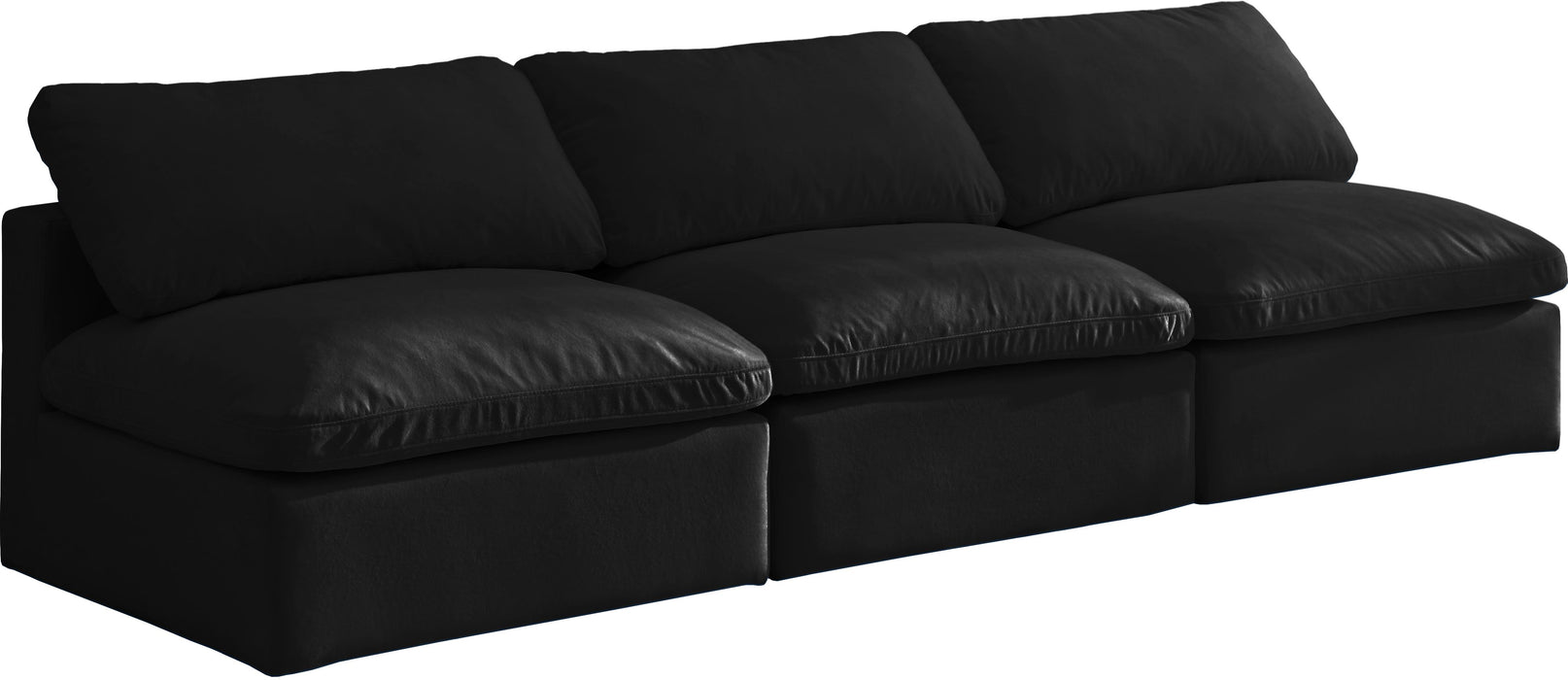 Plush Black Velvet Standard Cloud Modular Sofa - Royal Furniture & Gifts (MI) - Multi Location