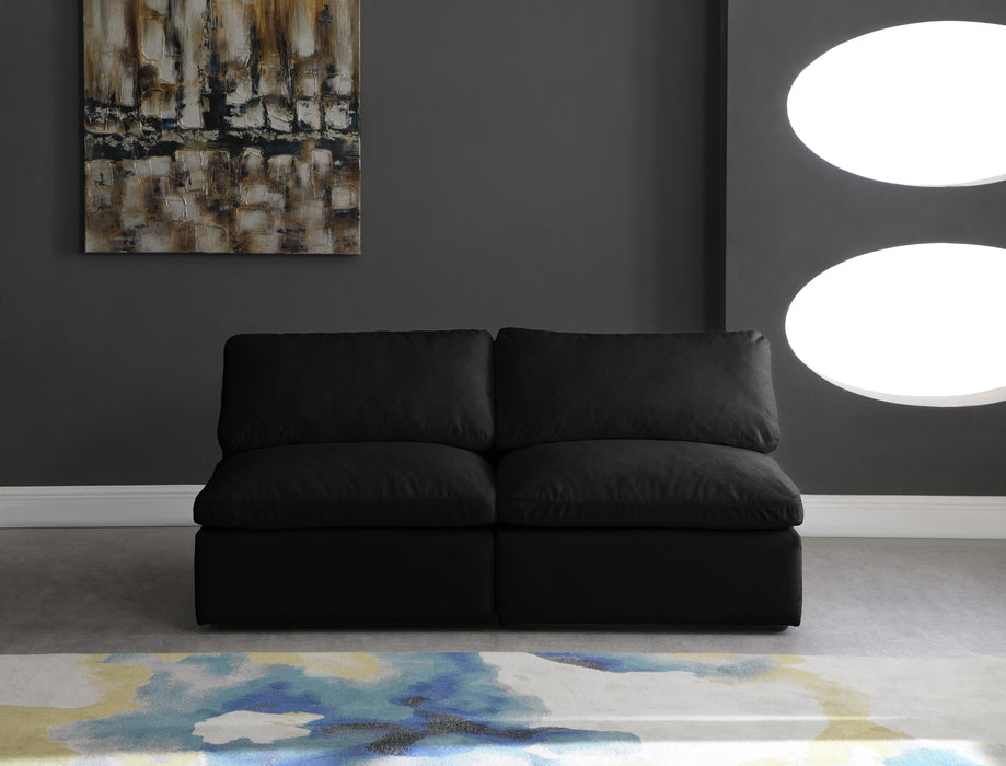 Plush Black Velvet Standard Cloud Modular Sofa - Royal Furniture & Gifts (MI) - Multi Location