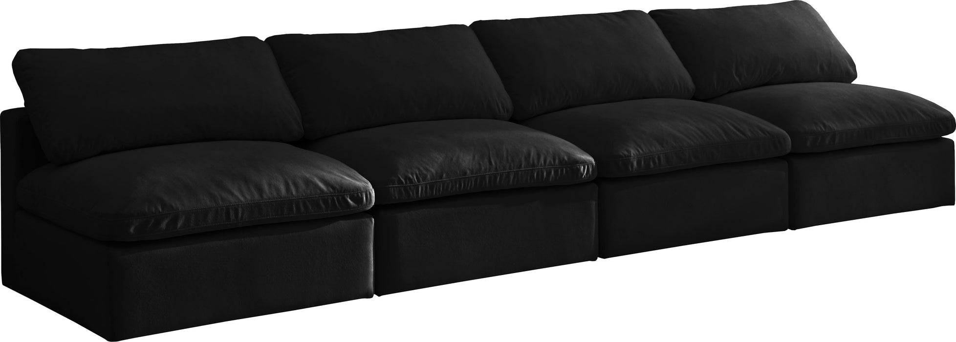 Plush Black Velvet Standard Cloud Modular Sofa - Royal Furniture & Gifts (MI) - Multi Location
