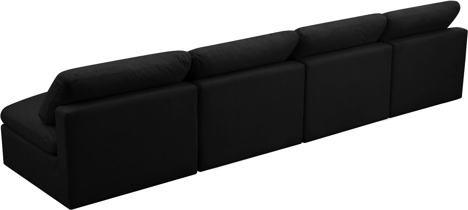 Plush Black Velvet Standard Cloud Modular Sofa - Royal Furniture & Gifts (MI) - Multi Location