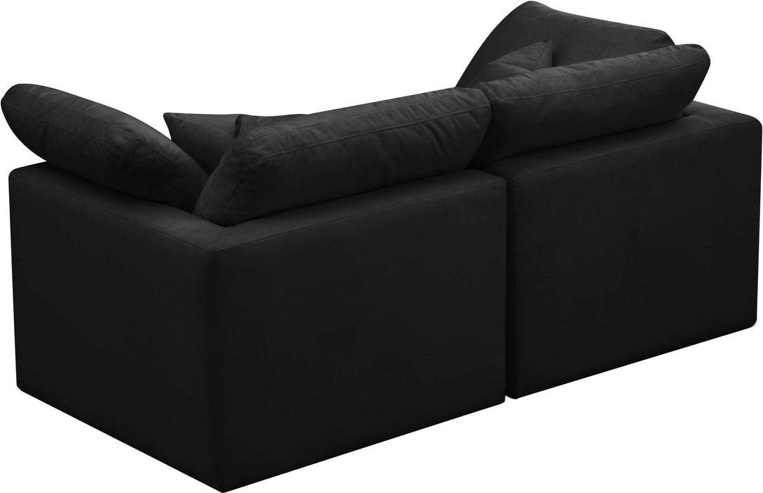 Plush Black Velvet Standard Cloud Modular Sofa - Royal Furniture & Gifts (MI) - Multi Location