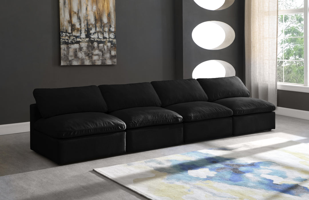 Plush Black Velvet Standard Cloud Modular Sofa - Royal Furniture & Gifts (MI) - Multi Location