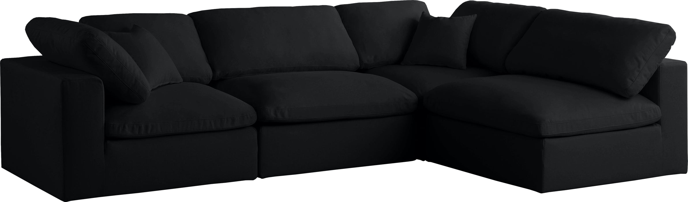 Plush Black Velvet Standard Cloud Modular Sectional - Royal Furniture & Gifts (MI) - Multi Location