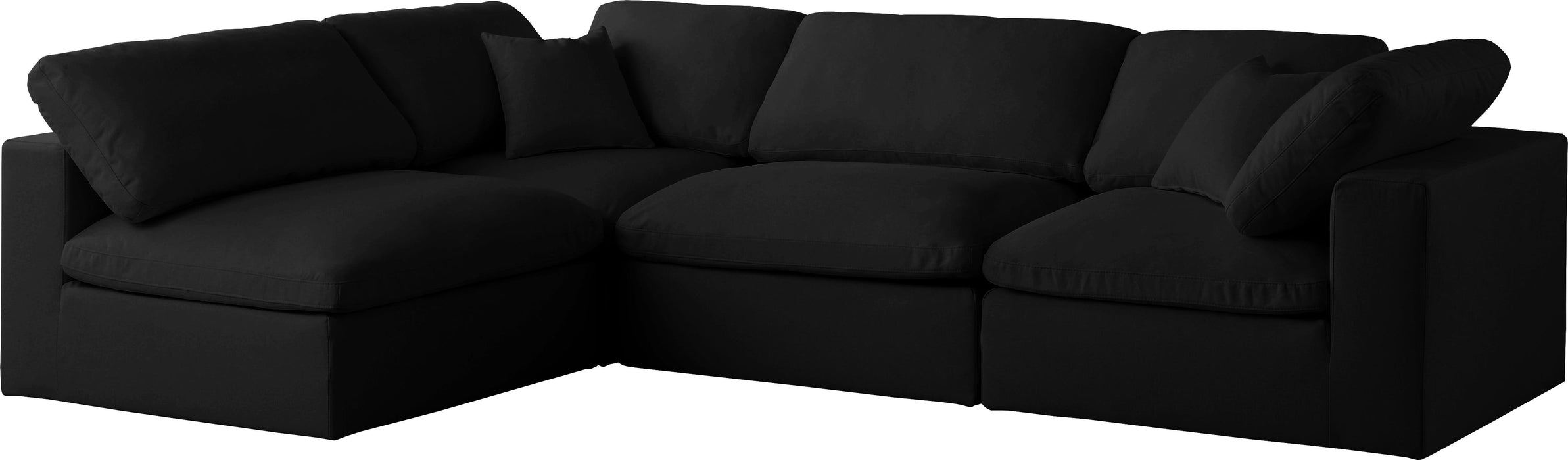 Plush Black Velvet Standard Cloud Modular Sectional - Royal Furniture & Gifts (MI) - Multi Location