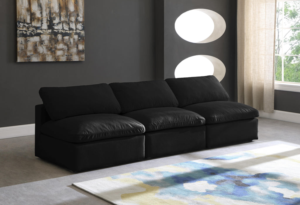 Plush Black Velvet Standard Cloud Modular Sofa - Royal Furniture & Gifts (MI) - Multi Location