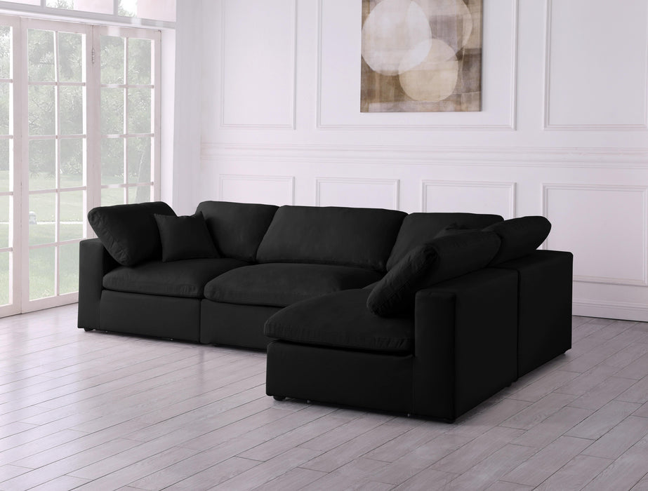 Plush Black Velvet Standard Cloud Modular Sectional - Royal Furniture & Gifts (MI) - Multi Location