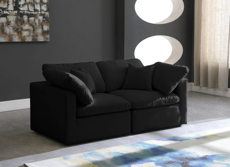 Plush Black Velvet Standard Cloud Modular Sofa - Royal Furniture & Gifts (MI) - Multi Location