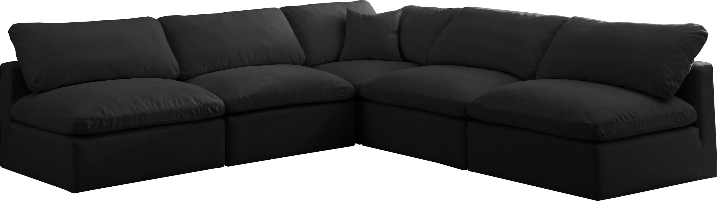 Plush Black Velvet Standard Cloud Modular Sectional - Royal Furniture & Gifts (MI) - Multi Location