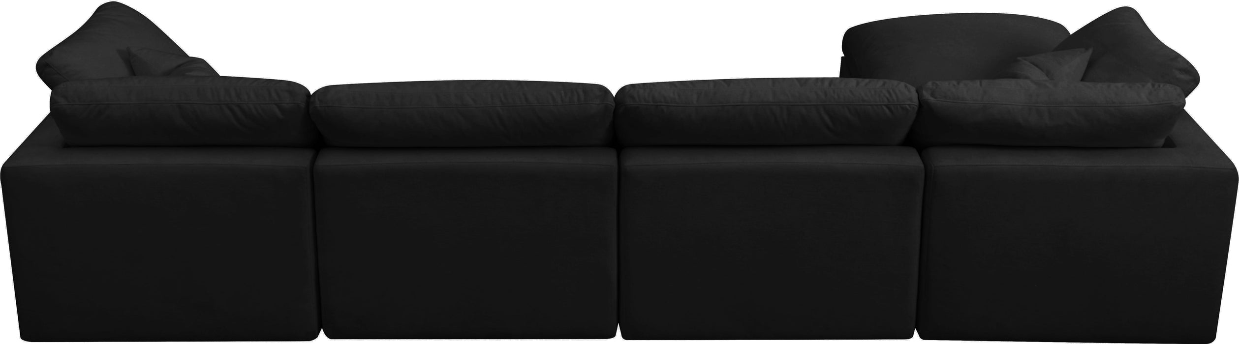 Plush Black Velvet Standard Cloud Modular Sectional - Royal Furniture & Gifts (MI) - Multi Location