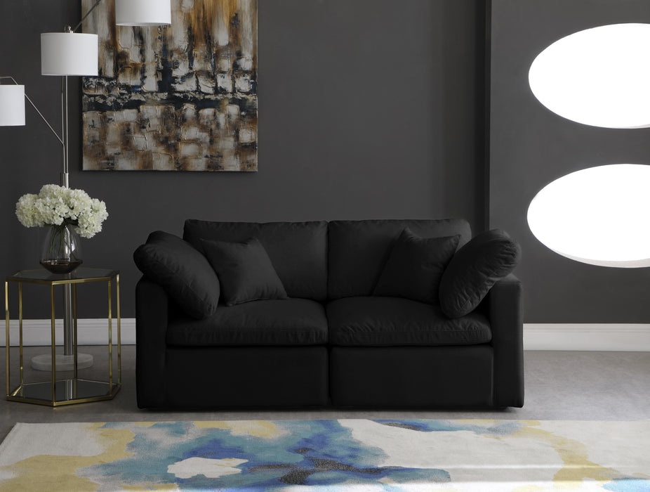 Plush Black Velvet Standard Cloud Modular Sofa - Royal Furniture & Gifts (MI) - Multi Location