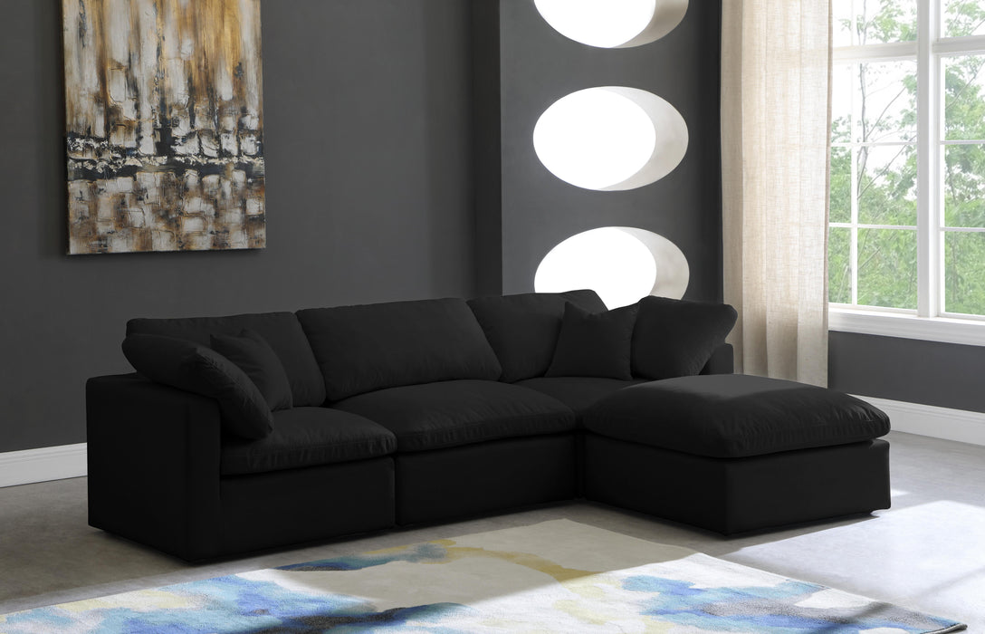 Plush Black Velvet Standard Cloud Modular Sectional - Royal Furniture & Gifts (MI) - Multi Location