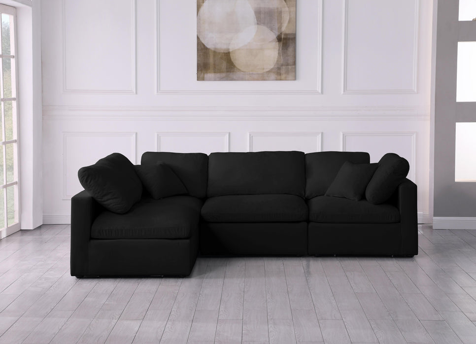 Plush Black Velvet Standard Cloud Modular Sectional - Royal Furniture & Gifts (MI) - Multi Location