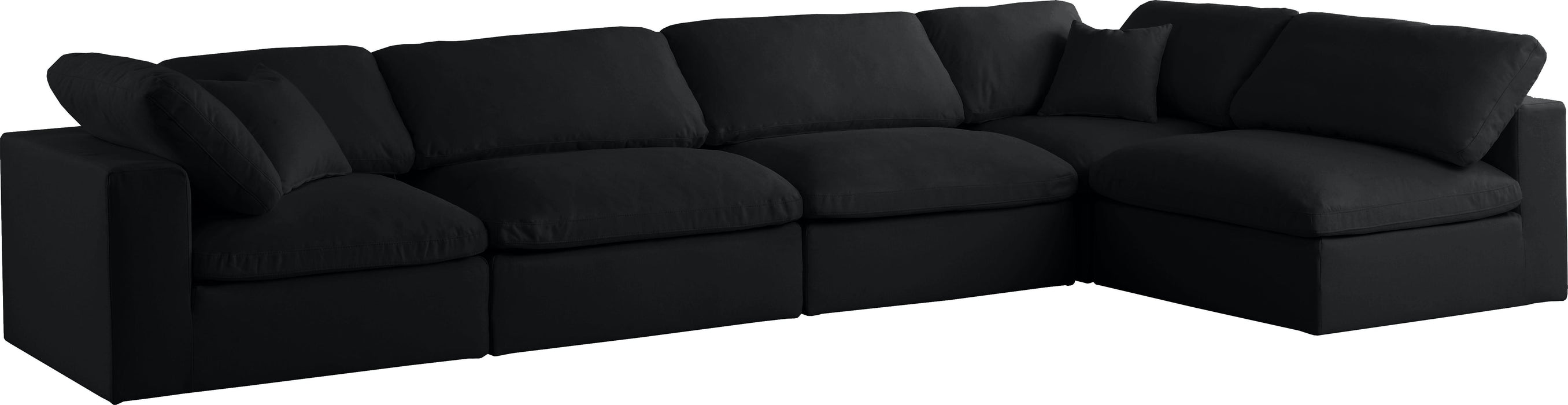 Plush Black Velvet Standard Cloud Modular Sectional - Royal Furniture & Gifts (MI) - Multi Location