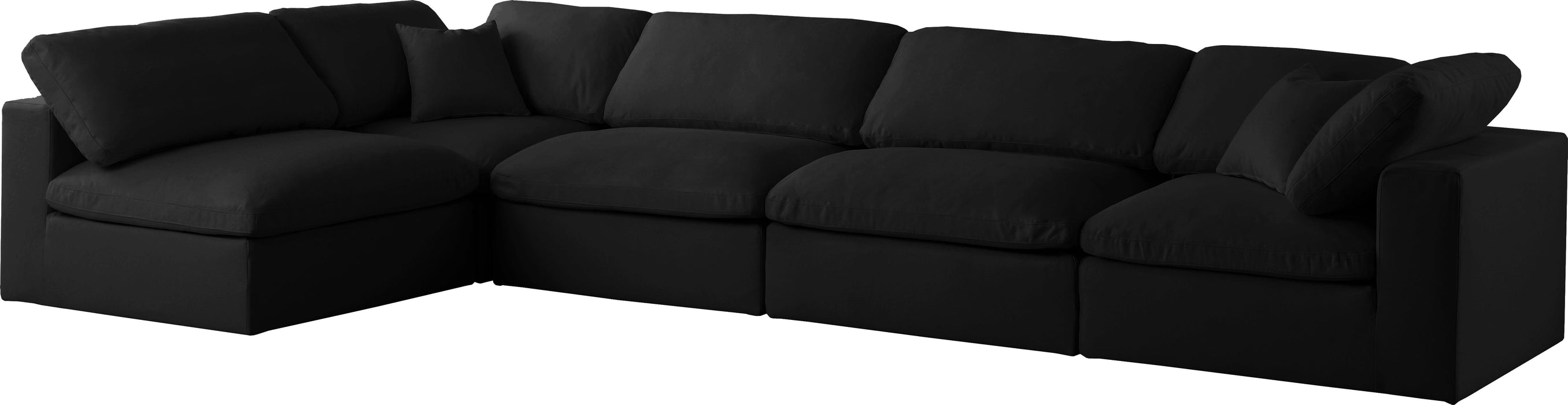 Plush Black Velvet Standard Cloud Modular Sectional - Royal Furniture & Gifts (MI) - Multi Location