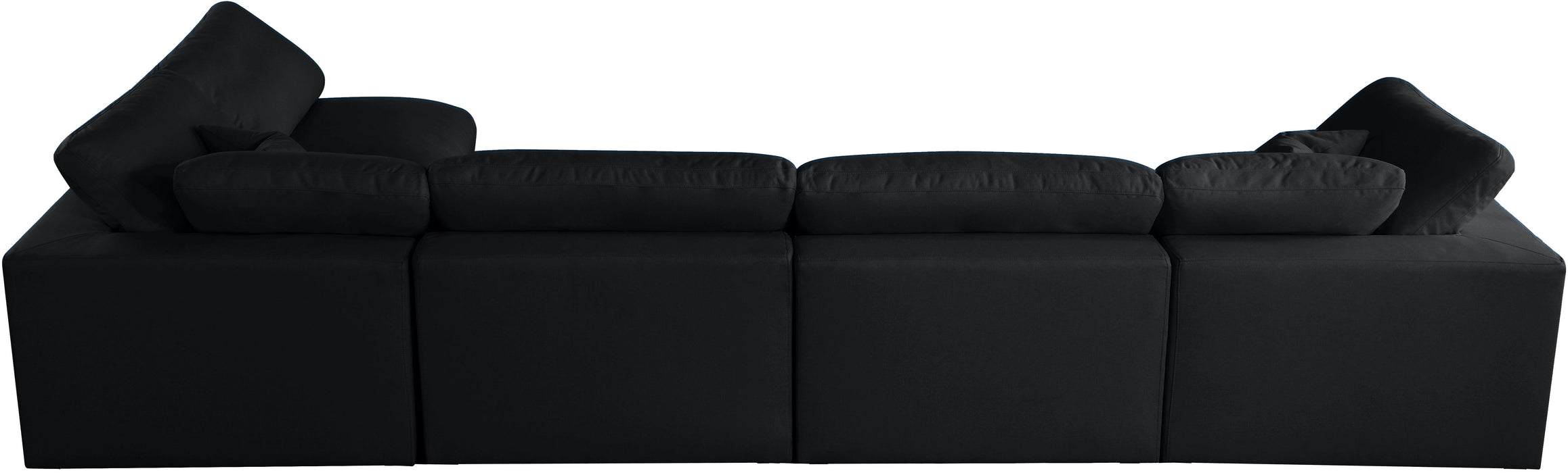 Plush Black Velvet Standard Cloud Modular Sectional - Royal Furniture & Gifts (MI) - Multi Location