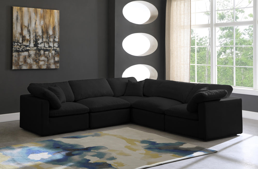 Plush Black Velvet Standard Cloud Modular Sectional - Royal Furniture & Gifts (MI) - Multi Location