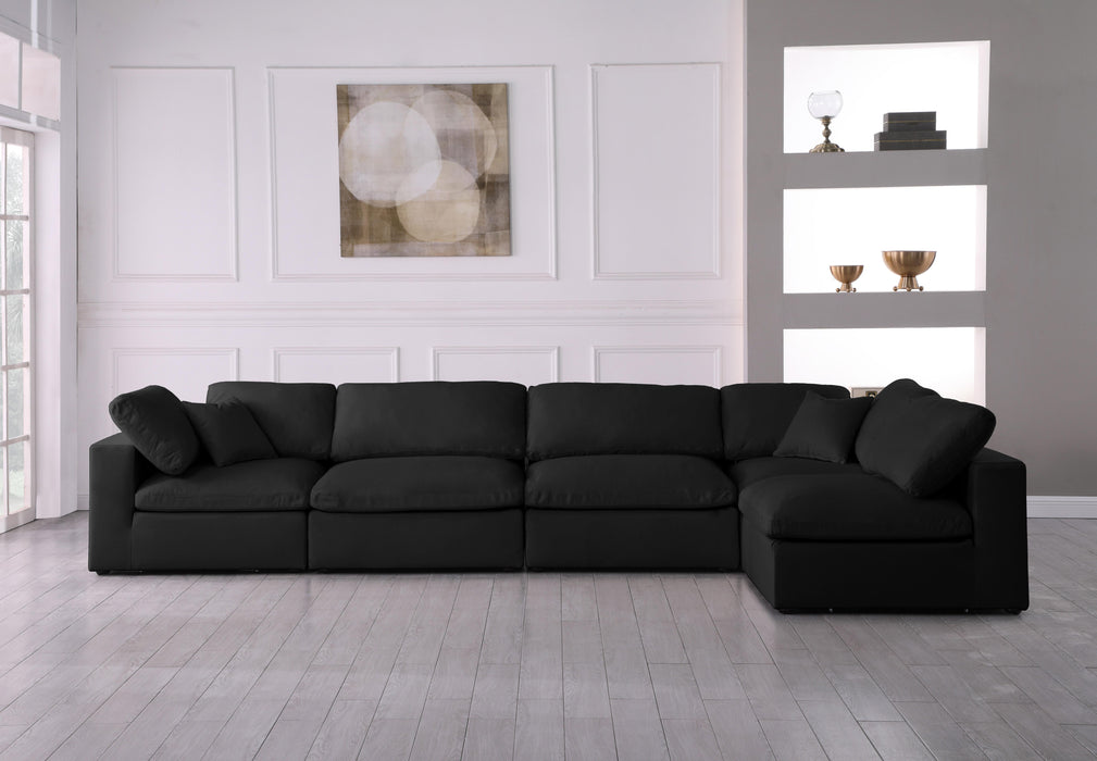 Plush Black Velvet Standard Cloud Modular Sectional - Royal Furniture & Gifts (MI) - Multi Location