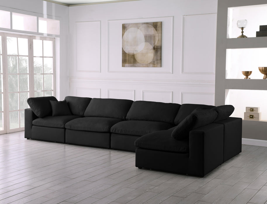 Plush Black Velvet Standard Cloud Modular Sectional - Royal Furniture & Gifts (MI) - Multi Location