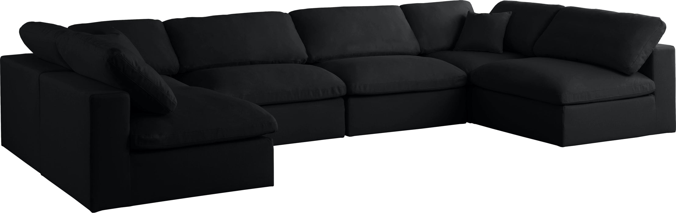 Plush Black Velvet Standard Cloud Modular Sectional - Royal Furniture & Gifts (MI) - Multi Location