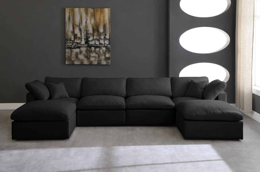 Plush Black Velvet Standard Cloud Modular Sectional - Royal Furniture & Gifts (MI) - Multi Location