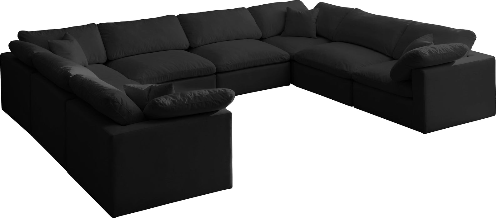 Plush Black Velvet Standard Cloud Modular Sectional - Royal Furniture & Gifts (MI) - Multi Location