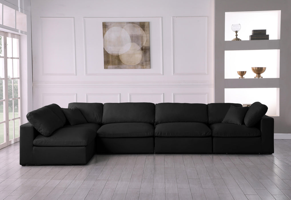Plush Black Velvet Standard Cloud Modular Sectional - Royal Furniture & Gifts (MI) - Multi Location