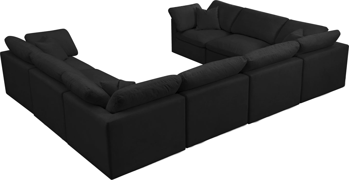 Plush Black Velvet Standard Cloud Modular Sectional - Royal Furniture & Gifts (MI) - Multi Location