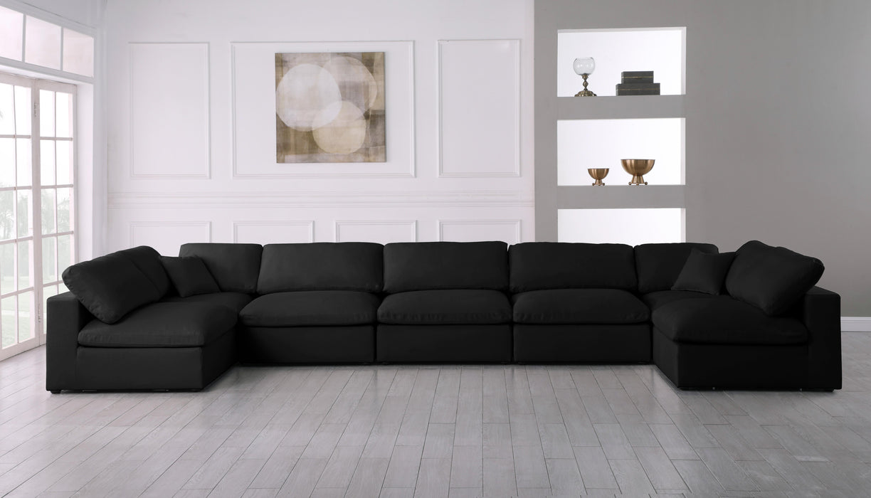 Plush Black Velvet Standard Cloud Modular Sectional - Royal Furniture & Gifts (MI) - Multi Location