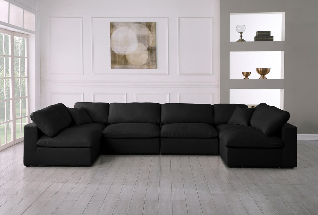 Plush Black Velvet Standard Cloud Modular Sectional - Royal Furniture & Gifts (MI) - Multi Location