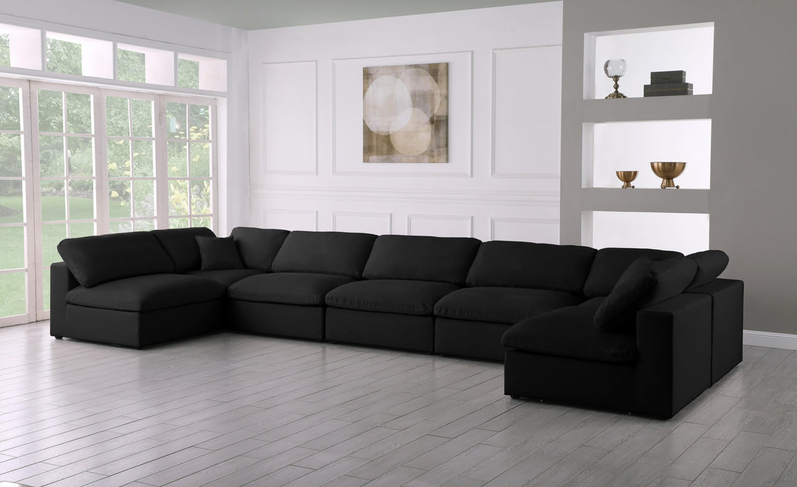 Plush Black Velvet Standard Cloud Modular Sectional - Royal Furniture & Gifts (MI) - Multi Location