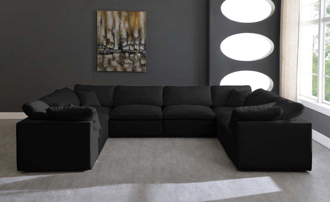 Plush Black Velvet Standard Cloud Modular Sectional - Royal Furniture & Gifts (MI) - Multi Location