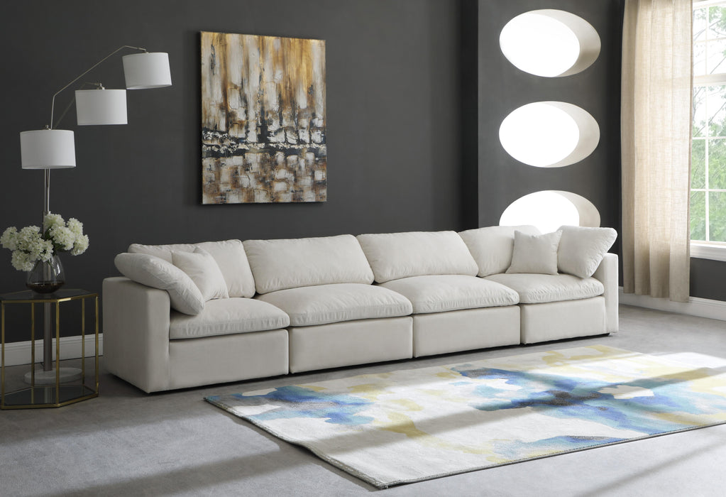 Plush Cream Velvet Standard Cloud Modular Sofa - Royal Furniture & Gifts (MI) - Multi Location