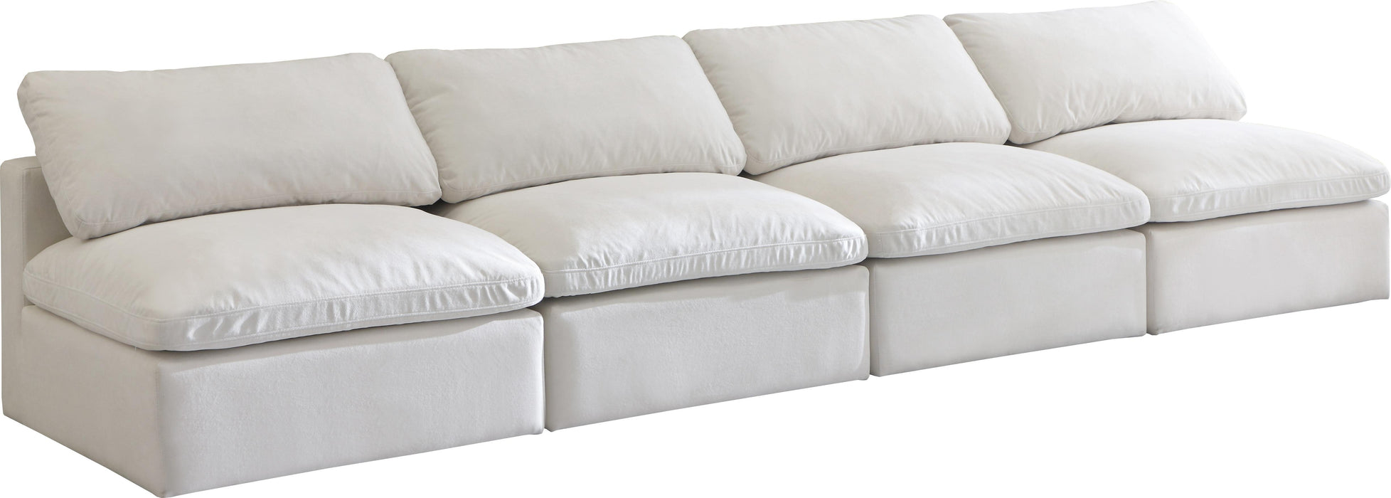 Plush Cream Velvet Standard Cloud Modular Sofa - Royal Furniture & Gifts (MI) - Multi Location