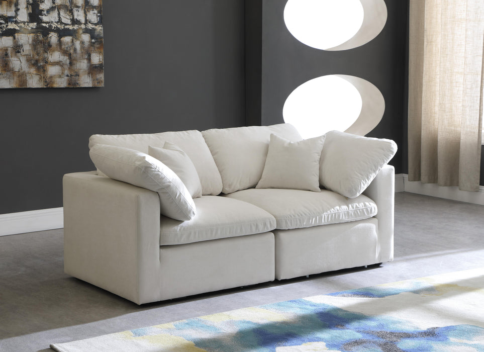 Plush Cream Velvet Standard Cloud Modular Sofa - Royal Furniture & Gifts (MI) - Multi Location
